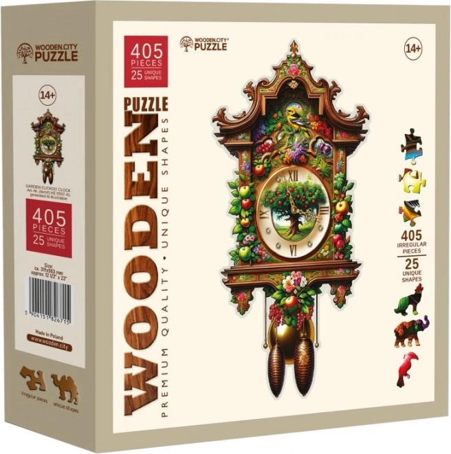 Drewniane puzzle Zegar z kukułką