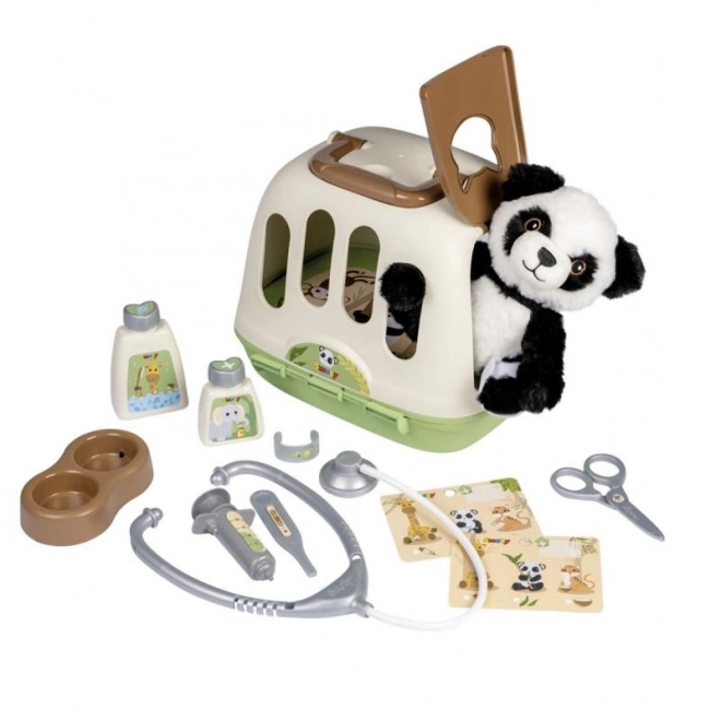 Weterynaryjny zestaw z panda i pudełkiem transportowym 2w1