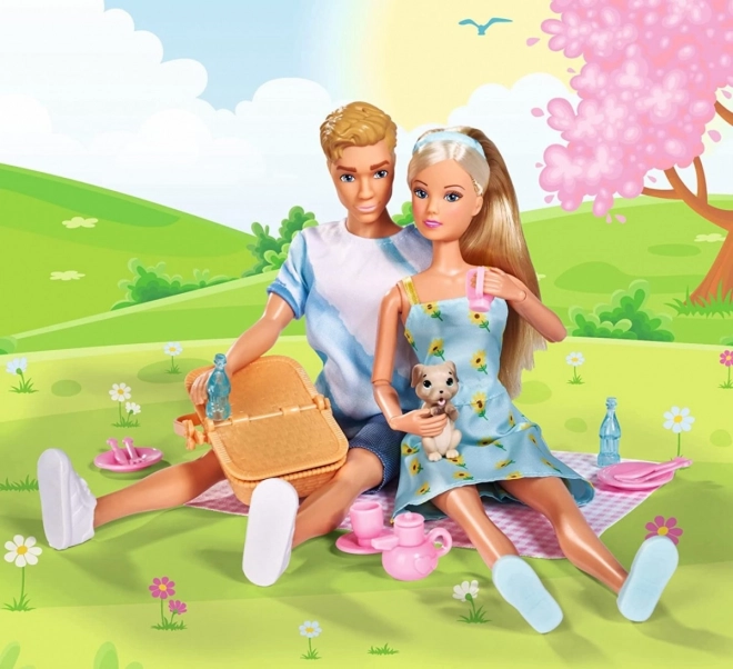 Lalki Steffi i Kevin na pikniku