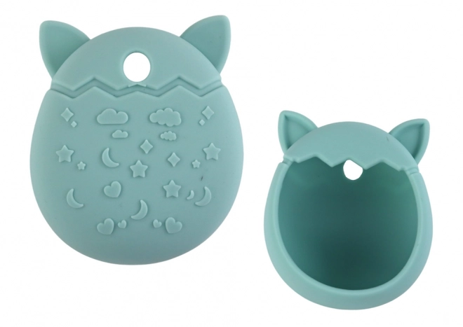 Silikonowe etui na Tamagotchi z kocim wzorem i turkusowym odcieniem