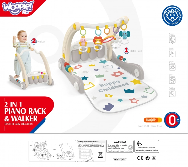 Podkładka edukacyjna i chodzik Woopie Baby 2w1