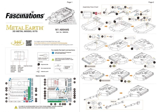 3D puzzle czołg M1 Abrams od Metal Earth