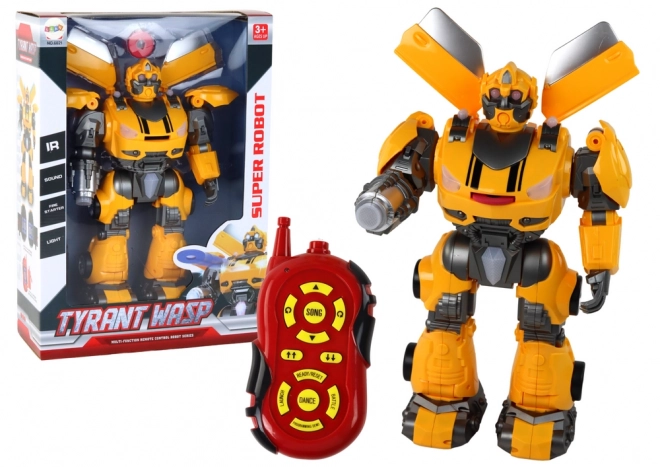 Duży zdalnie sterowany robot R/C żółte światła dźwiękowe