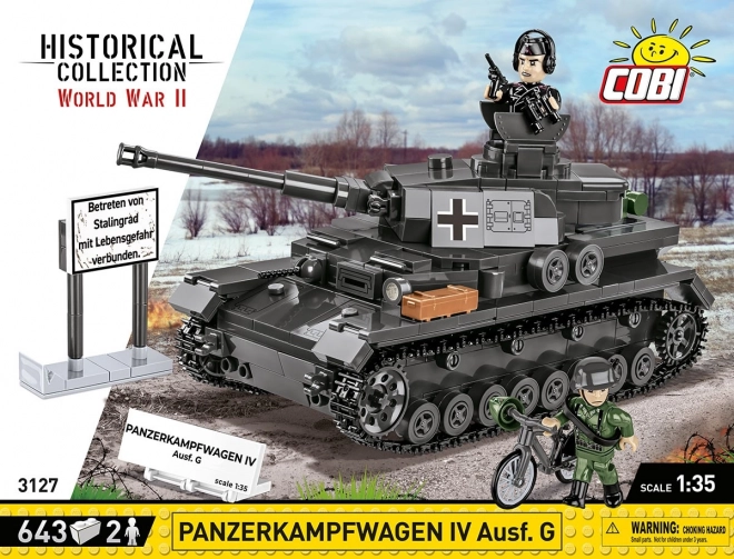 COBI 3127 Druga Wojna Światowa Niemiecki czołg Panzerkampfwagen IV Ausf. G 1:35