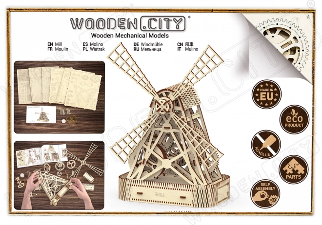 WOODEN CITY 3D puzzle Młyn 222 części
