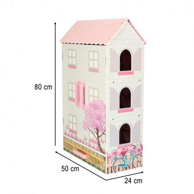 Drewniany domek dla lalek Lulilo Papilio różowy 80cm