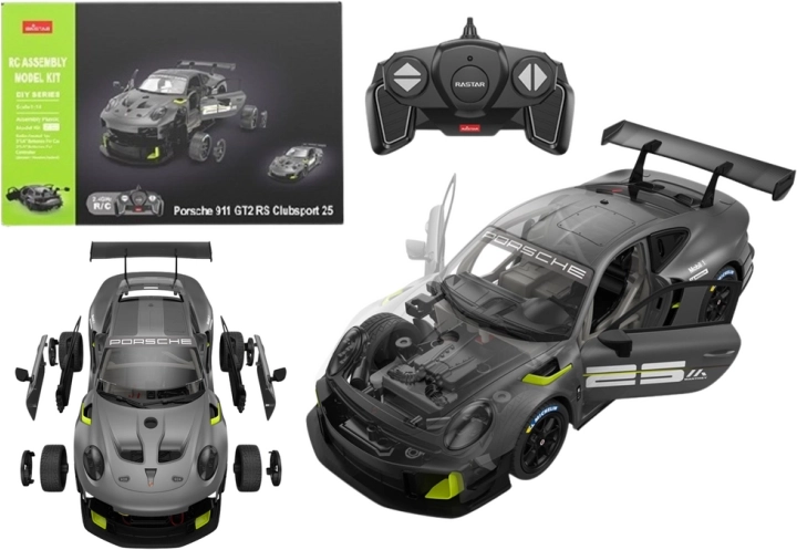 Konstrukcyjne auto RC Rastar 1:18 Porsche 911 GT2 Szare