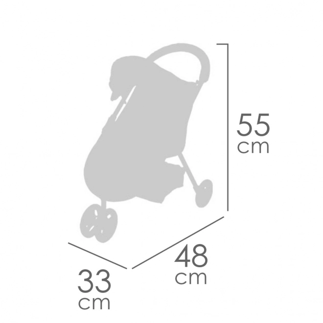 DeCuevas 90251 Wózek sportowy dla lalek trójkołowy GALA 2023 - 55 cm