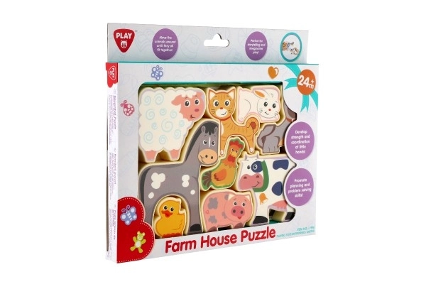 Puzzle/Układanka planszowa farma 20x14cm w pudełku 24x21x2cm 24m+