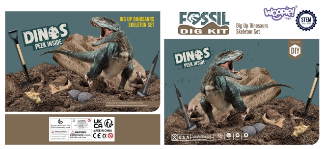 WOOPIE zestaw wykopaliskowy 6w1 szkielety dinozaurów małego archeologa