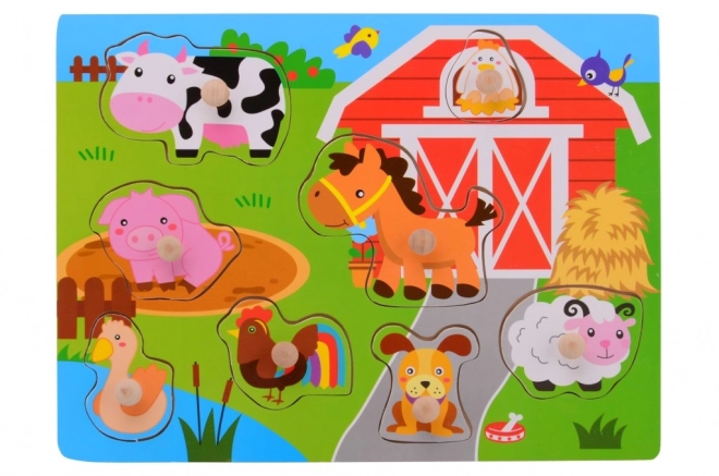 Drewniane puzzle z uchwytem małe