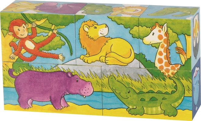 Drewniane kostki Safari i Arktyka, 5 kostek