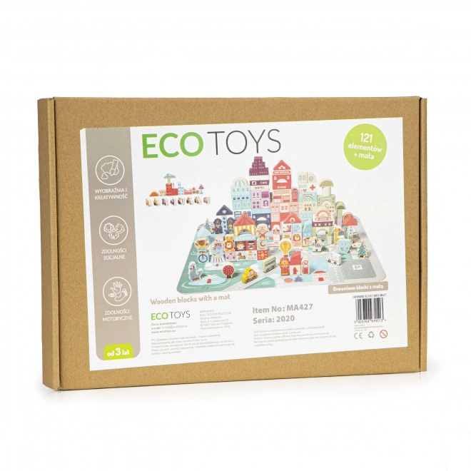 ECOTOYS Drewniane klocki Miasto