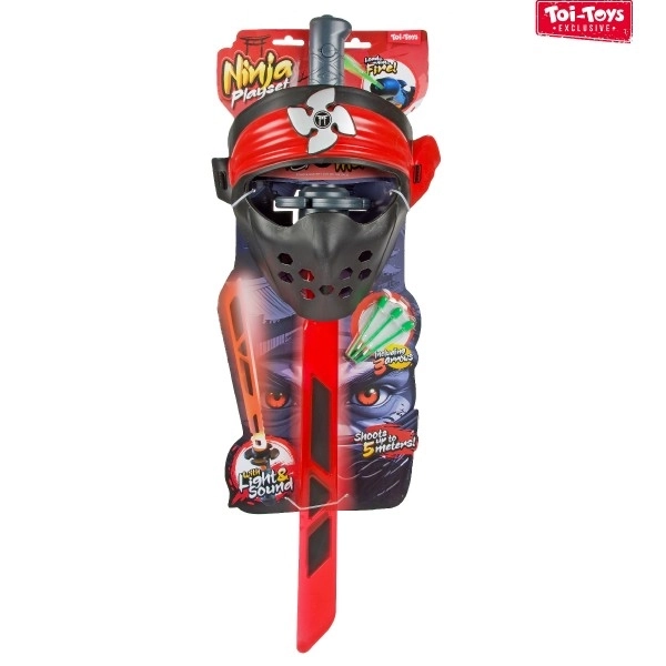 Zestaw ninja miecz + maska + strzałki z dźwiękiem i światłem