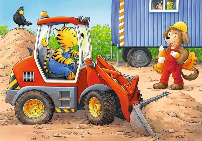 Moje pierwsze puzzle Zwierzęta na placu budowy 4w1
