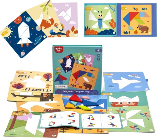 Magnetyczne puzzle tangram dla dzieci 18 elementów TOOKY TOY