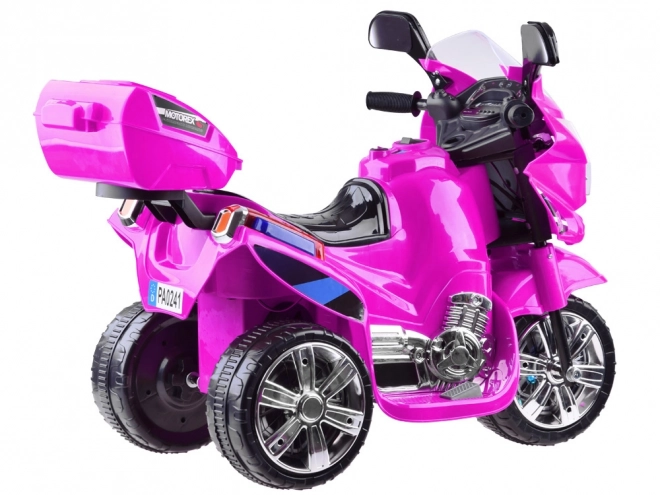 Dziecięcy motocykl sportowy z kolorowym oświetleniem LED – Różowa