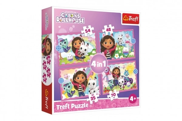 Puzzle 4w1 Domek Kota Gabi 4+