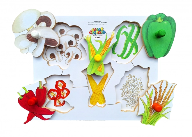 Drewniane puzzle planszowe Warzywa