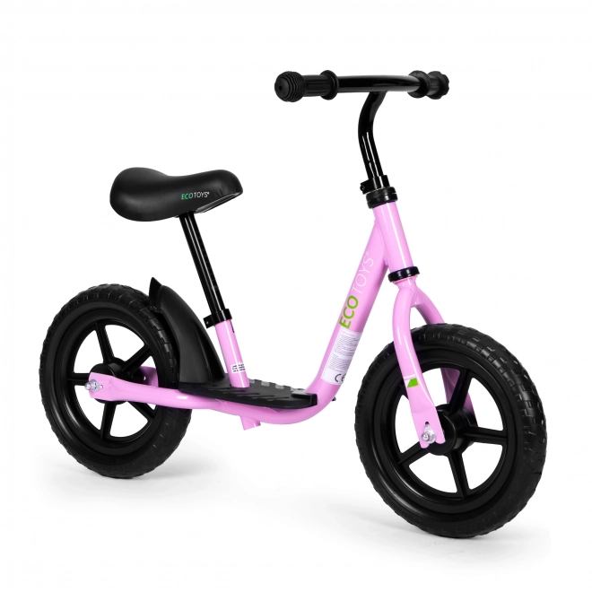 Dziecięcy rowerek biegowy z platformą ECOTOYS różowy