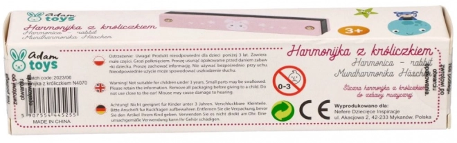 Różowa harmonijka dla dzieci z wzorem
