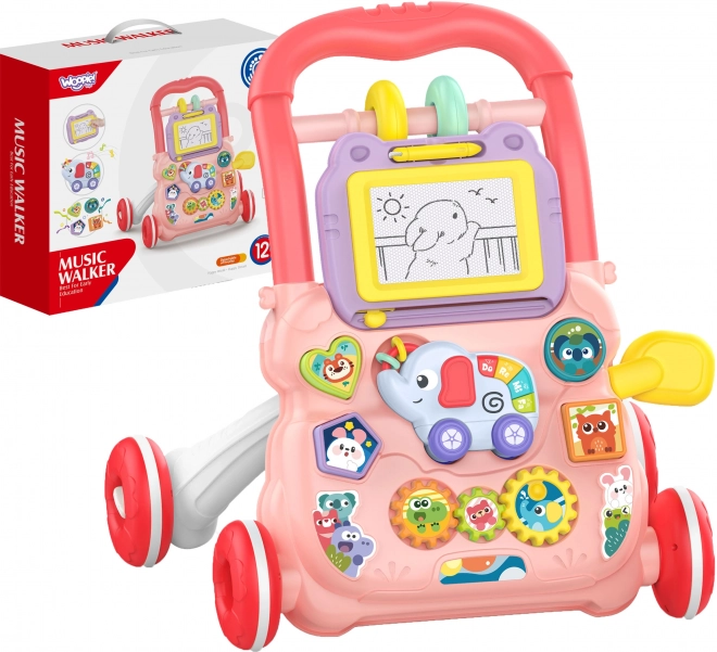 Interaktywne chodzik Woopie Baby z muzyką i tablicą do rysowania
