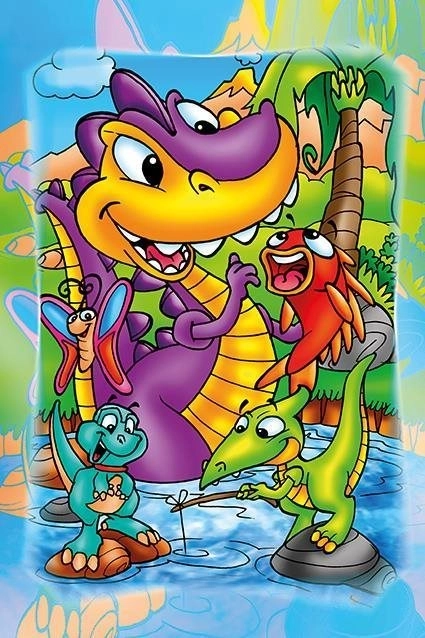 Drewniane puzzle dinozaury na rybach 16 elementów