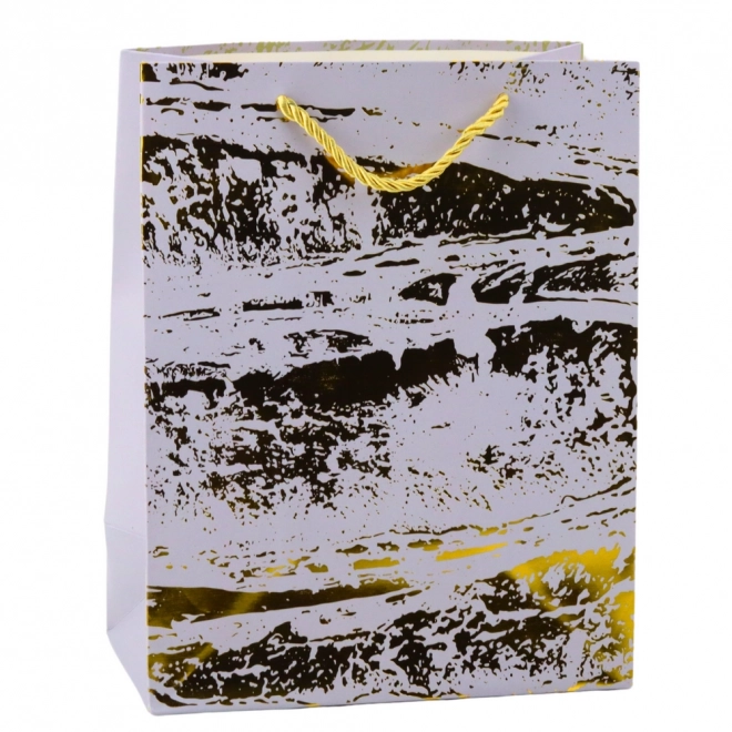 Elegancka torba upominkowa ze złotym zdobieniem 23 x 18 x 10 cm