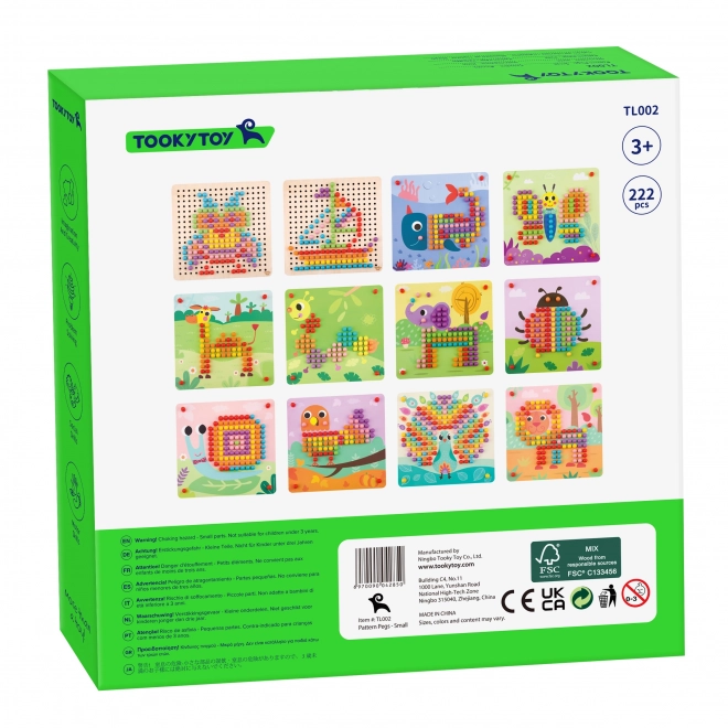 Drewniana układanka z kołeczkami od Tooky Toy