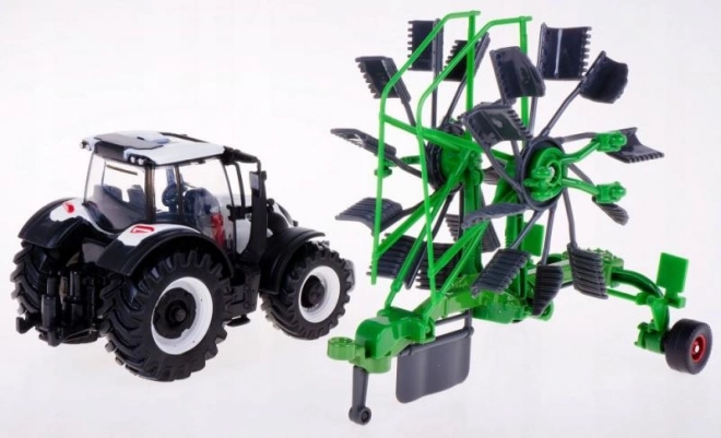 Bburago Farma 10cm Traktor z Przyczepą - Valtra N174 - Przyczepa Wywrotka