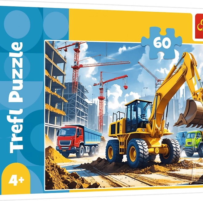 Puzzle Traktor z koparkoładowarką 60 elementów