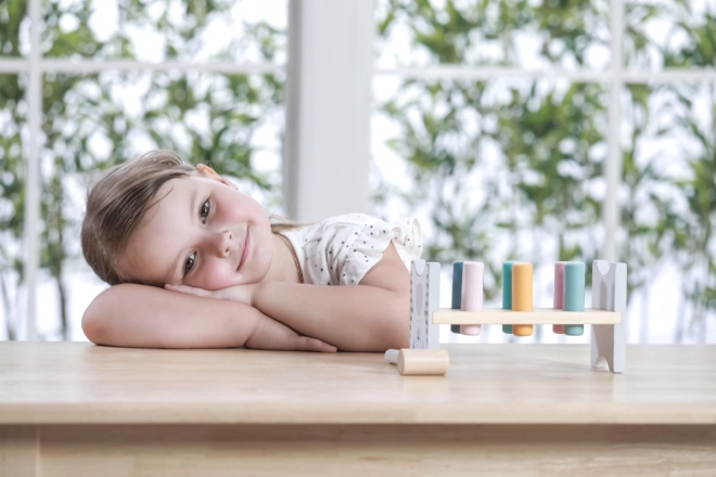 VIGA PolarB Drewniana ławeczka z młotkiem - Zabawka Montessori