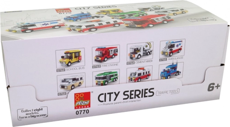 8 modeli pojazdów miejskich w jednym opakowaniu
