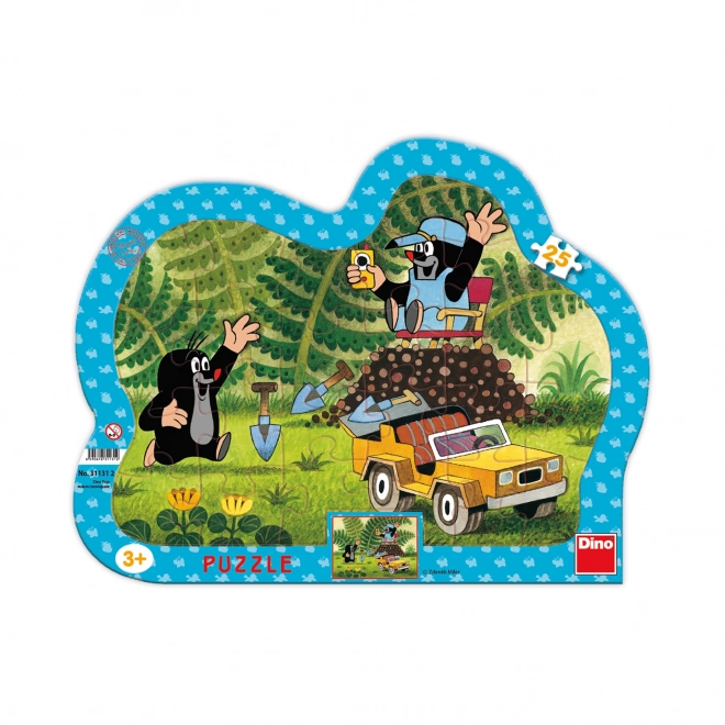 Puzzle Dino Krecik z żółtym autem