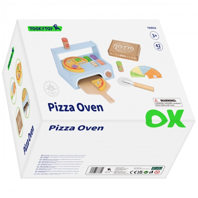 Tooky Toy drewniany zestaw do pizzy z dodatkami