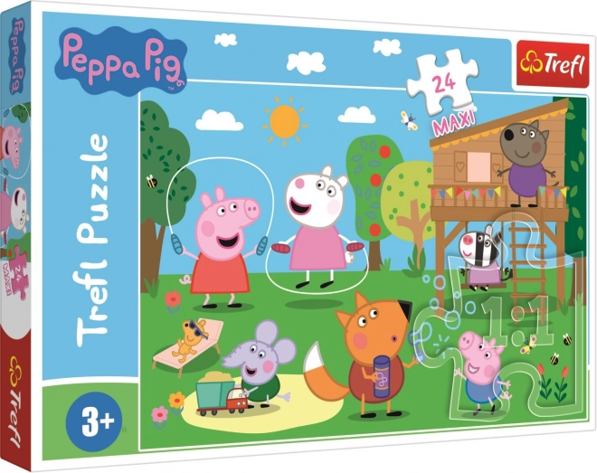 Puzzle Trefl Świnka Peppa 24 Maxi Zabawa na łące