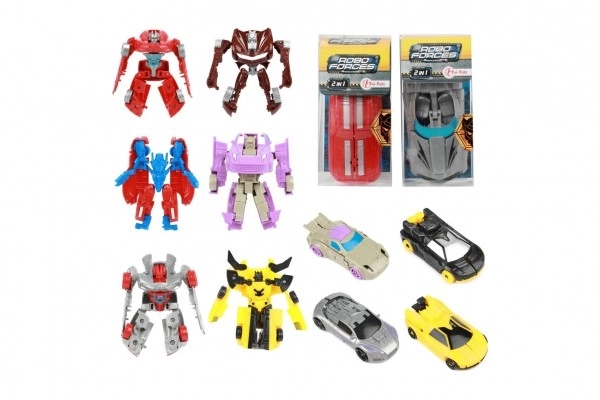 Transformer auto/robot plastik 10 cm mix kolorów w plastikowym pudełku 5x10,5 cm