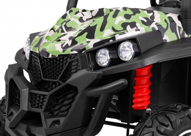 Dziecięcy samochód elektryczny Grand Buggy 4x4 z kamuflażem i światłami LED