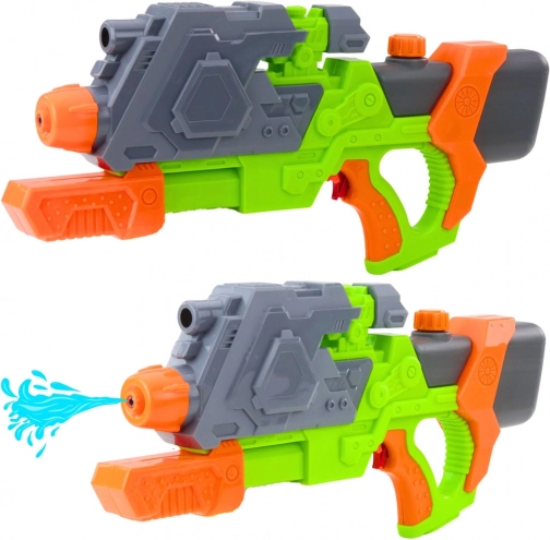 Pistolet na wodę z mechanicznym pompowaniem 50 cm – zielono‑pomarańczowy