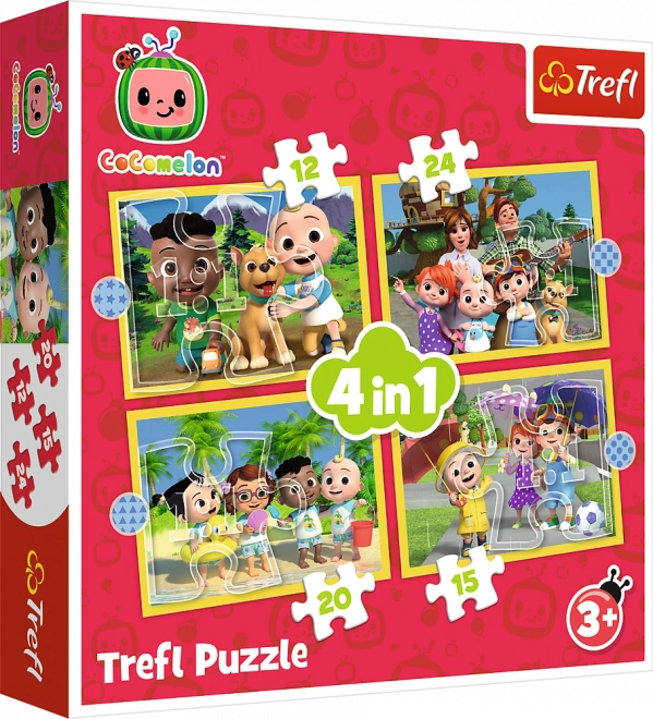 TREFL Puzzle Cocomelon: Poznajmy się 4w1 (12,15,20,24 kawałków)