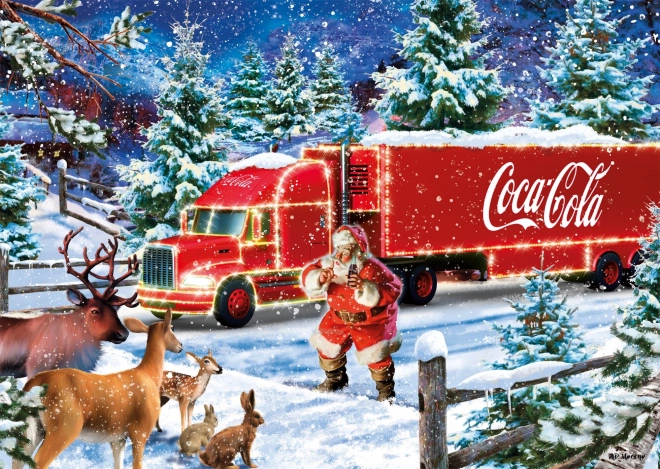 Puzzle Świąteczna Ciężarówka Coca Cola 1000 Elementów