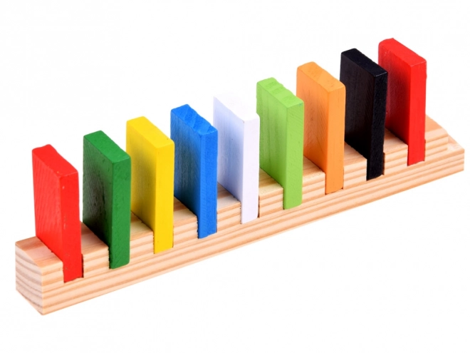 Drewniane kolorowe domino 300 elementów
