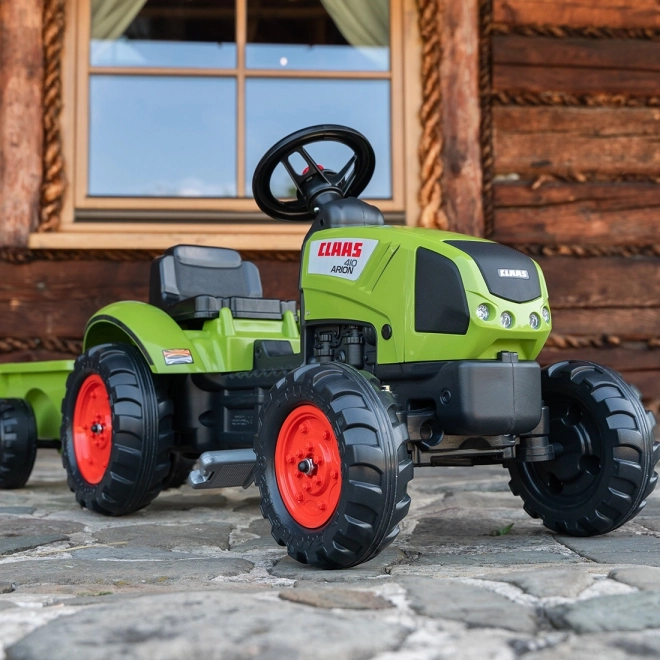Traktor na pedały Claas Arion 410 z przyczepką zielony