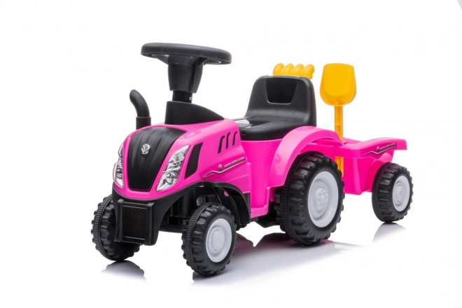 Jeździk traktor różowy