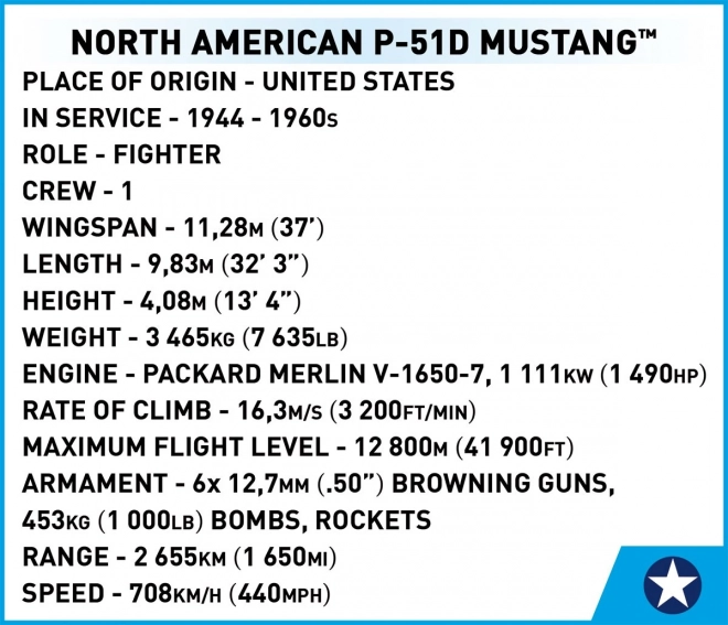 Zestaw konstrukcyjny samolotu P-51D Mustang COBI