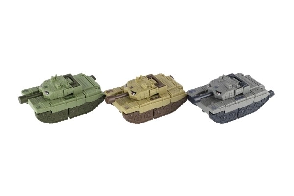 Czołg transformatorowy/robot plastikowy 14cm na bezwładnik 3 kolory