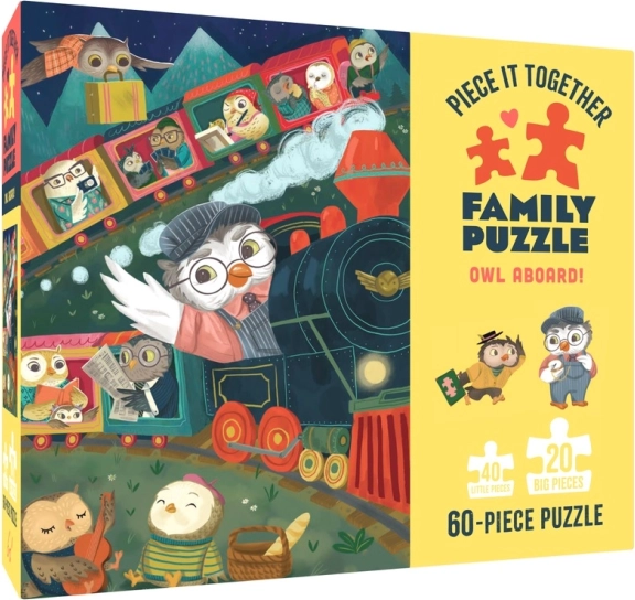 Chronicle Books Puzzle Sowy na Pokładzie 60 elementów