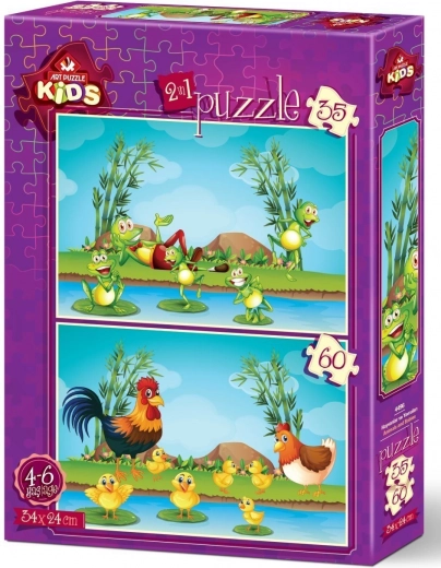 Puzzle Zwierzątka z młodymi 35 i 60 elementów