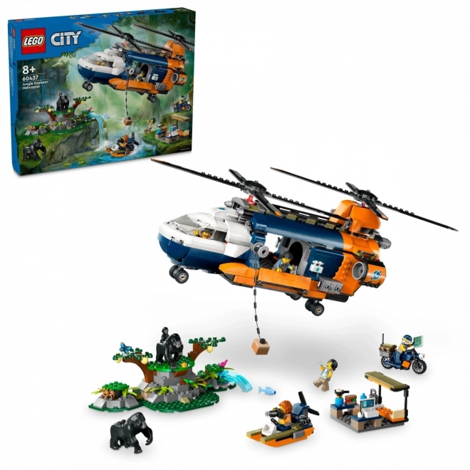 LEGO City 60437 Helikopter do badań w dżungli na podstawowej bazie