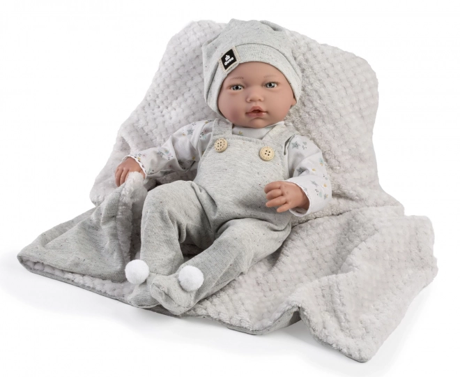 Guca 961 LIAM - realistyczna lalka niemowlę z dźwiękami i miękkim materiałowym ciałem - 38 cm